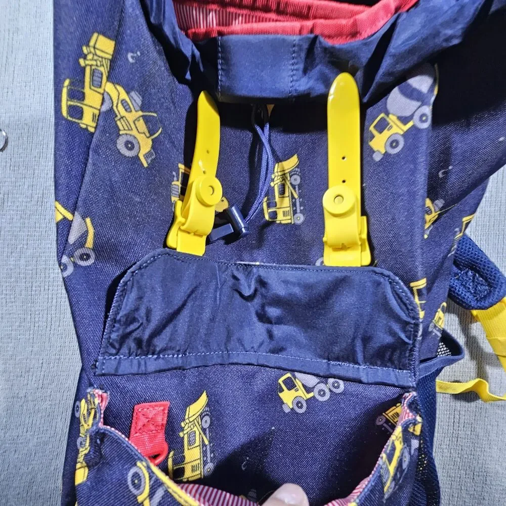 Herschel Kids Mini Backpack Navy/Yellow Vehicle Print Drawstring Outer Pockets